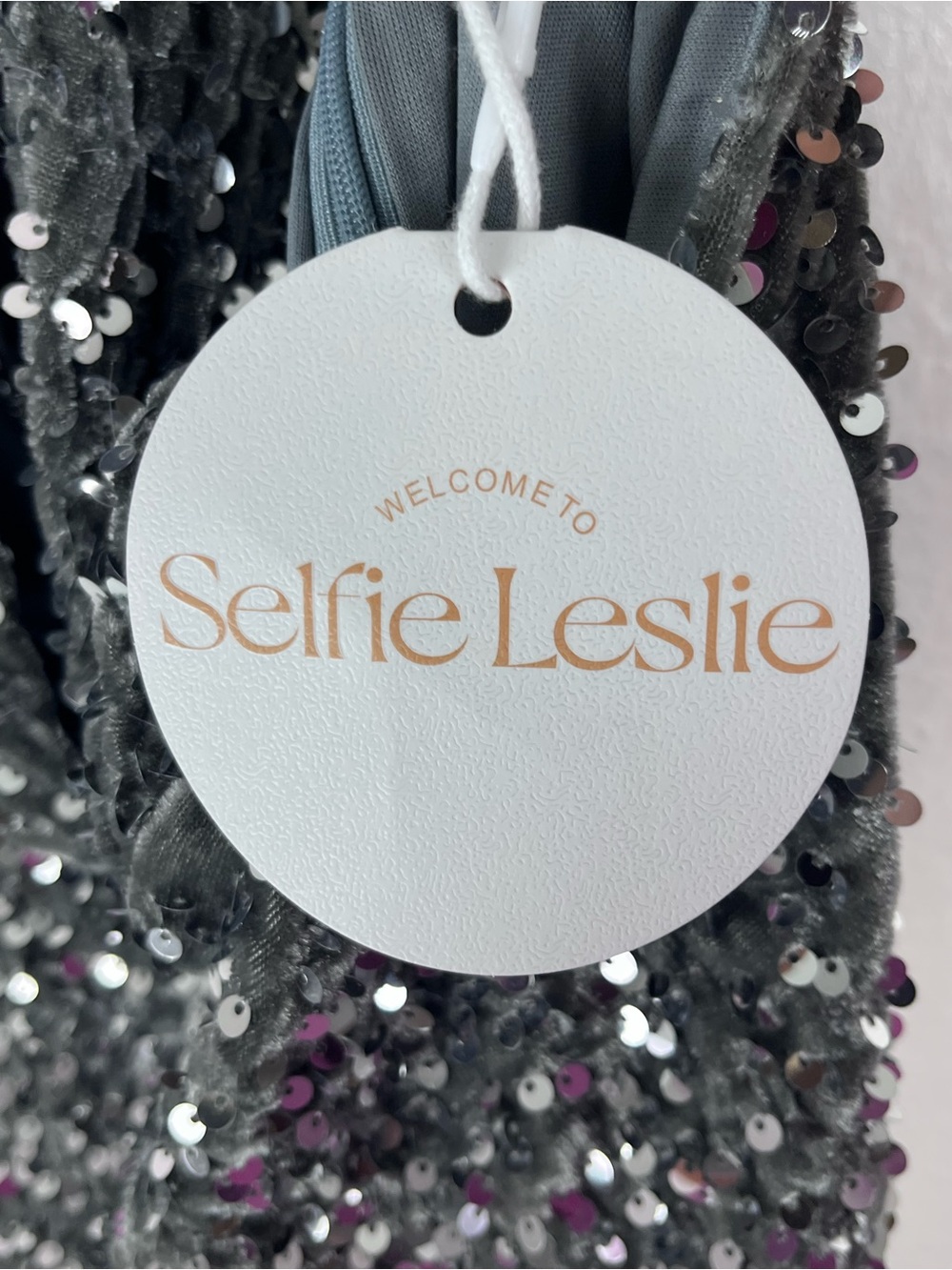 SELFIE LESLIE Gray Sequins Halter Top Low Back Mini Dress Medium Party Date Boho - Picture 7 of 11